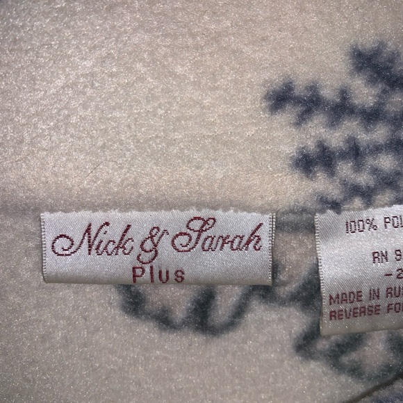 Nick&Sarah Women’s Snowflake Full Zip Fleece Jacket Size 2X - Picture 3 of 5